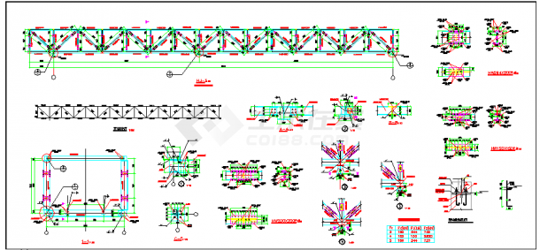 某通廊结构设计图（桁架结构，共14张图）-图二