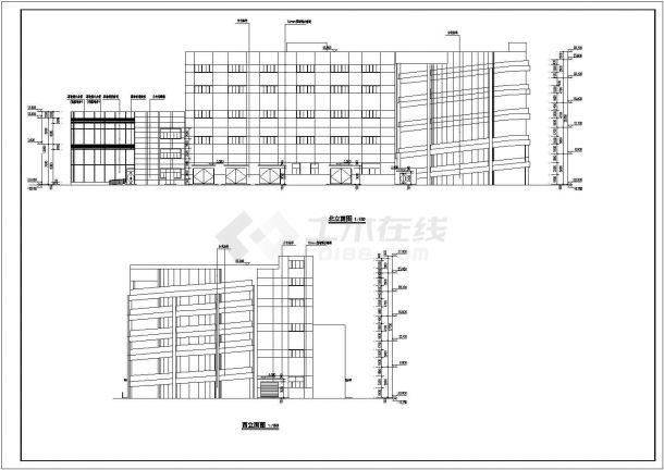 某地五层框架结构汽车4S店建筑设计方案图-图二