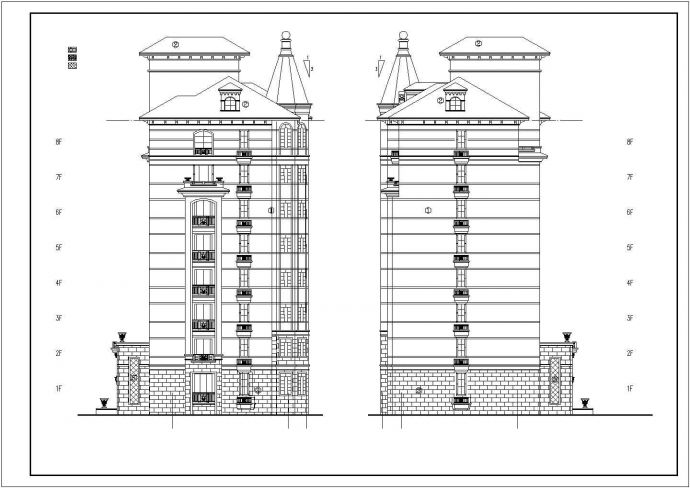 某地8层框剪结构住宅建筑方案图_图1
