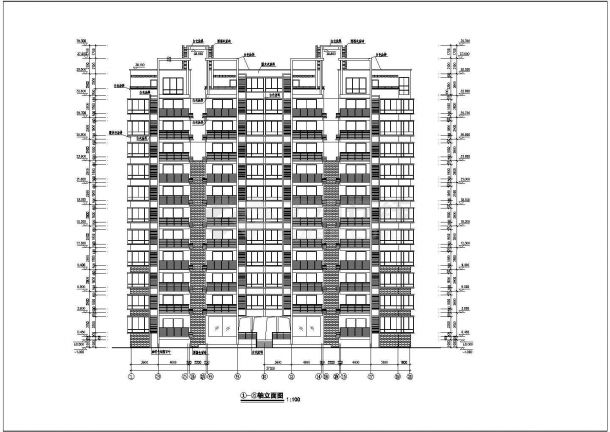 某地11层框架结构住宅楼建筑设计施工图-图一