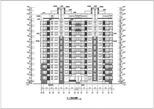 某地11层框架结构住宅楼建筑设计施工图-图二