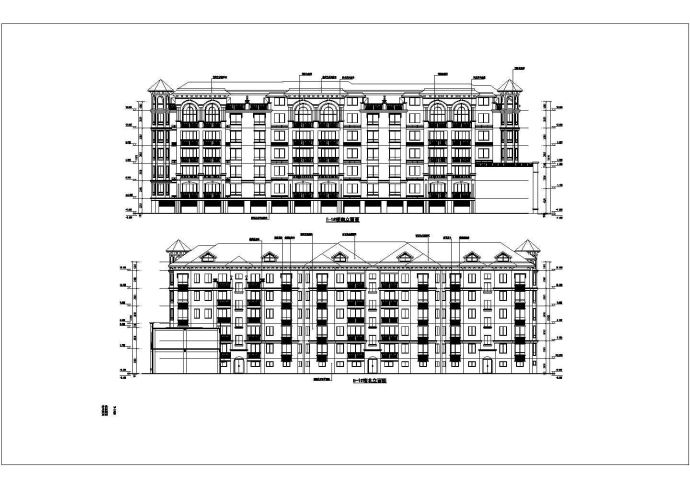 某地多层欧式风格住宅楼建筑方案设计图_图1