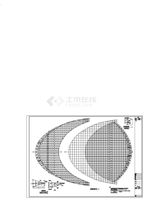 【肃宁县】某体育馆结构施工图（桁架结构，共28张）-图二