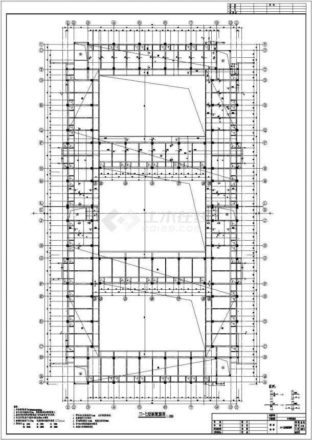 【广东】某框架结构桩基础技术学院宿舍楼竣工图-图二