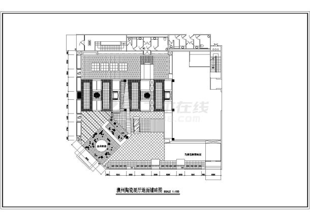 某地单层框架结构陶瓷专卖店室内装修设计施工图-图二