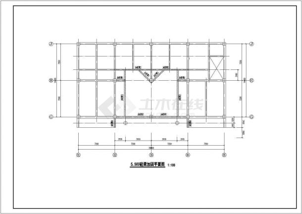 某框架楼加固结构设计图（含钢结构设计说明，共7张图）-图二