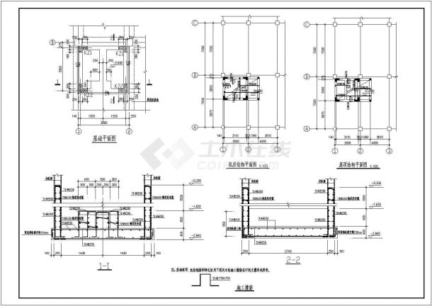 某六层框架商场加电梯改造工程施工图（共4张图）-图二