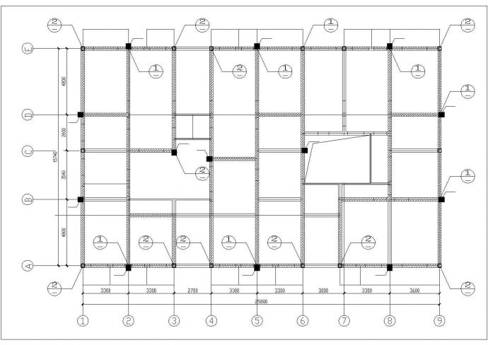 某县供电所1#住宅楼加固工程结构设计图_图1