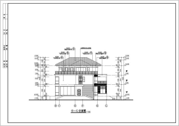 某地3层框架结构高档别墅部分建筑施工图_图1