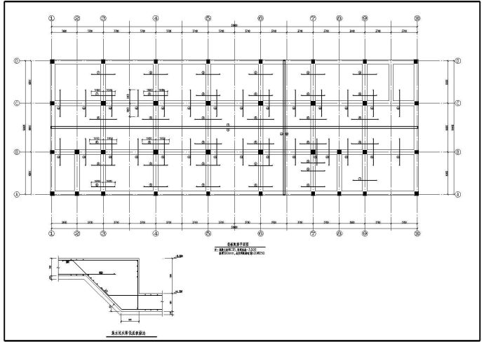 某地6层框架结构综合楼部分结构施工图_图1
