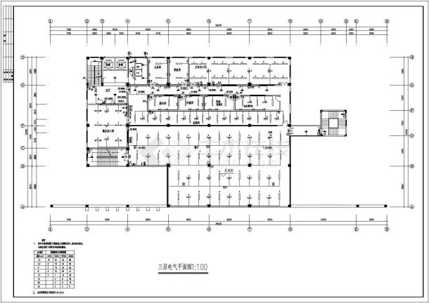 某学校局部四层食堂电气设计施工图（强电部分）-图二