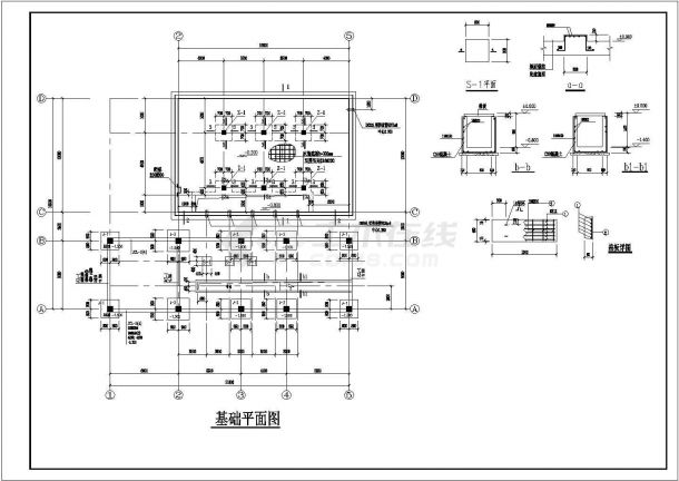 某框架结构煤气站循环水泵房结构设计施工图-图一