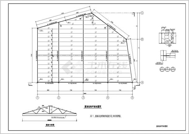 某独立柱基础钢框架汽车展厅结构设计施工图-图二