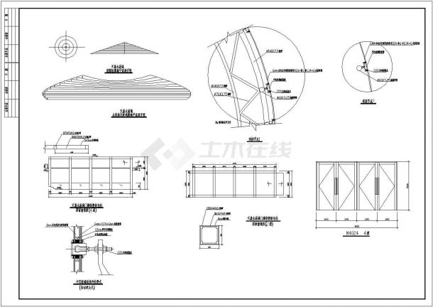 某钢桁架式拱屋架结构设计施工图（7度抗震）-图二