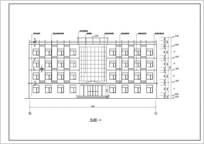 某四层框架结构办公楼建筑设计施工图_图1