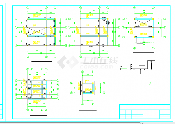 某八层框架结构消防训练塔结构设计施工图-图二