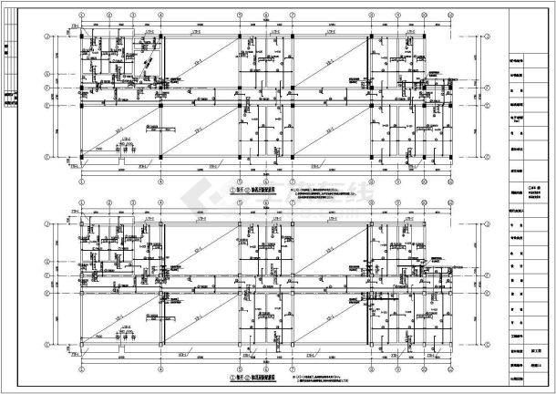 新疆某地上四层框架结构实验楼结构设计图（独立基础）-图一