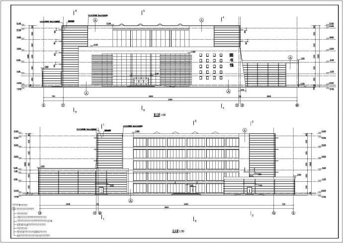 朔州某五层框架结构图书馆建筑设计施工图_图1