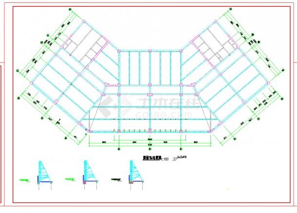 桁架结构酒店屋顶广告牌钢结构设计施工图-图二