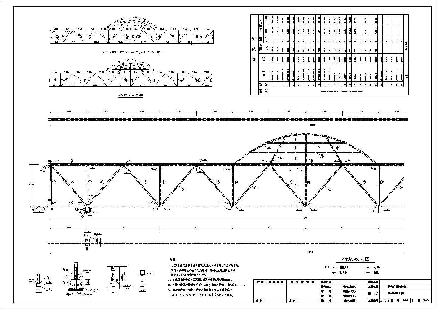 某桁架结构跨路广告牌结构设计施工图（独立基础）