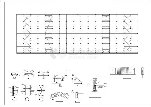 某混凝土柱钢屋面结构设计图-图二