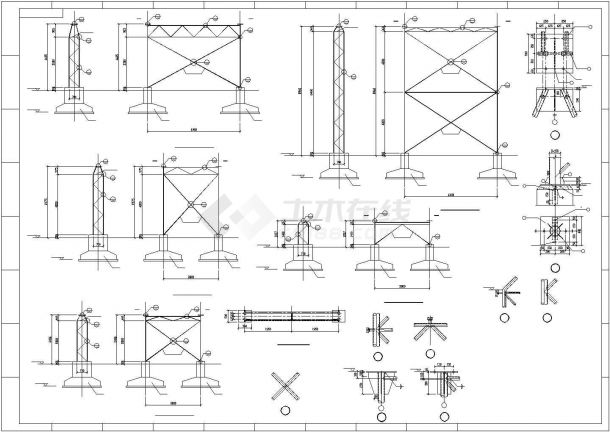 某钢结构桁架连廊结构设计图-图一