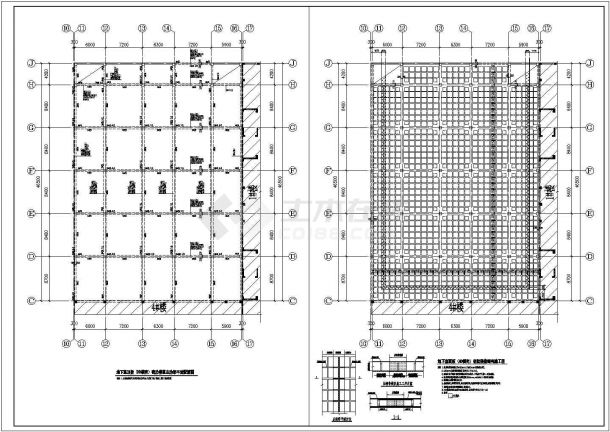 某地下室密肋楼盖结构设计图（框架结构，共5张）-图二