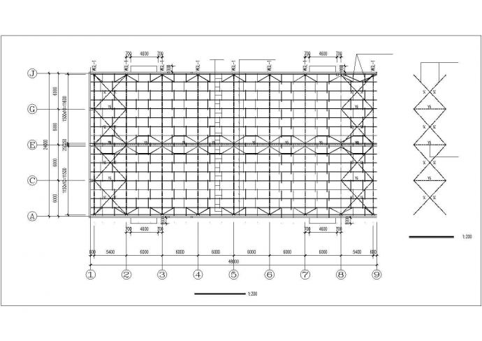 24米跨单层厂房结构施工图（共10张A2图）_图1