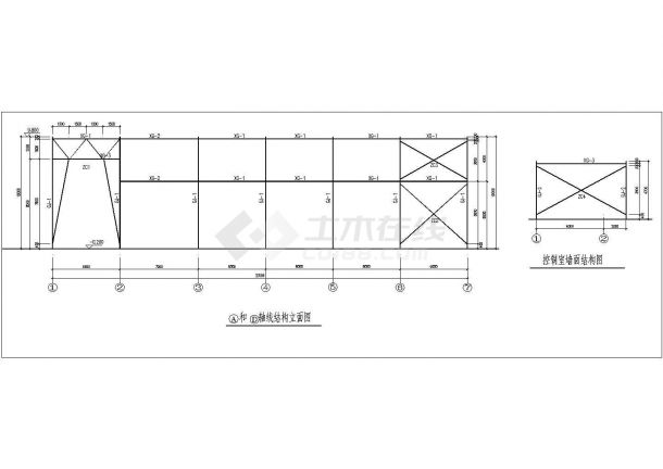 水城县1层门式钢架结构厂房结构设计图-图一