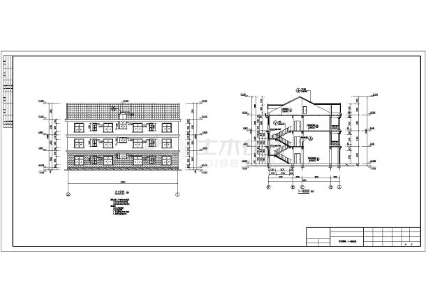 山东某三层职工公寓建筑设计施工图-图一