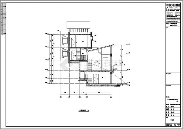 山东博山区3层框架结构独栋建筑施工图纸-图二