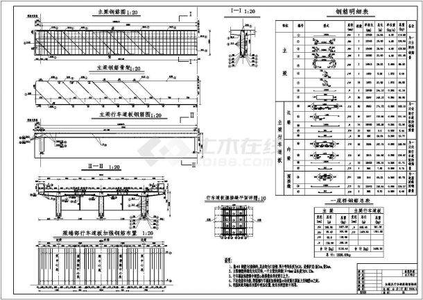 一座跨径13m的装配式钢筋砼T形梁桥设计图-图二