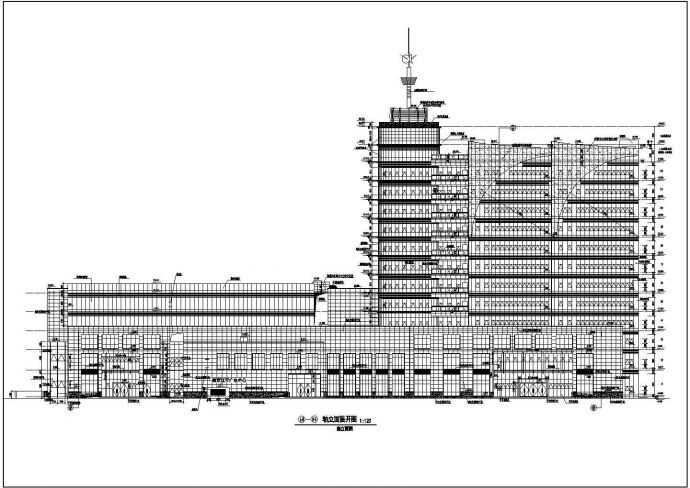 某区级电视台12层框剪结构综合楼建筑设计方案图_图1