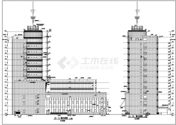 某区级电视台12层框剪结构综合楼建筑设计方案图-图二
