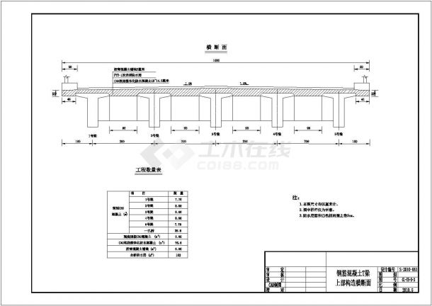 【吉林】23m扩大基础简支T梁桥全套设计图-图二