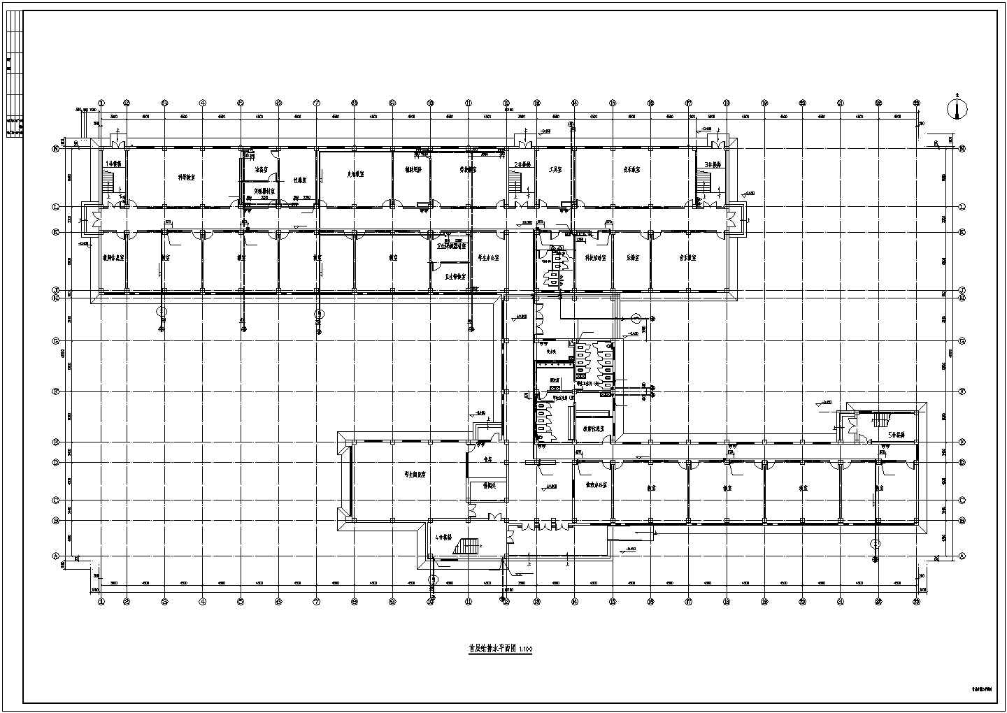 某三层教学综合楼给排水消防设计图