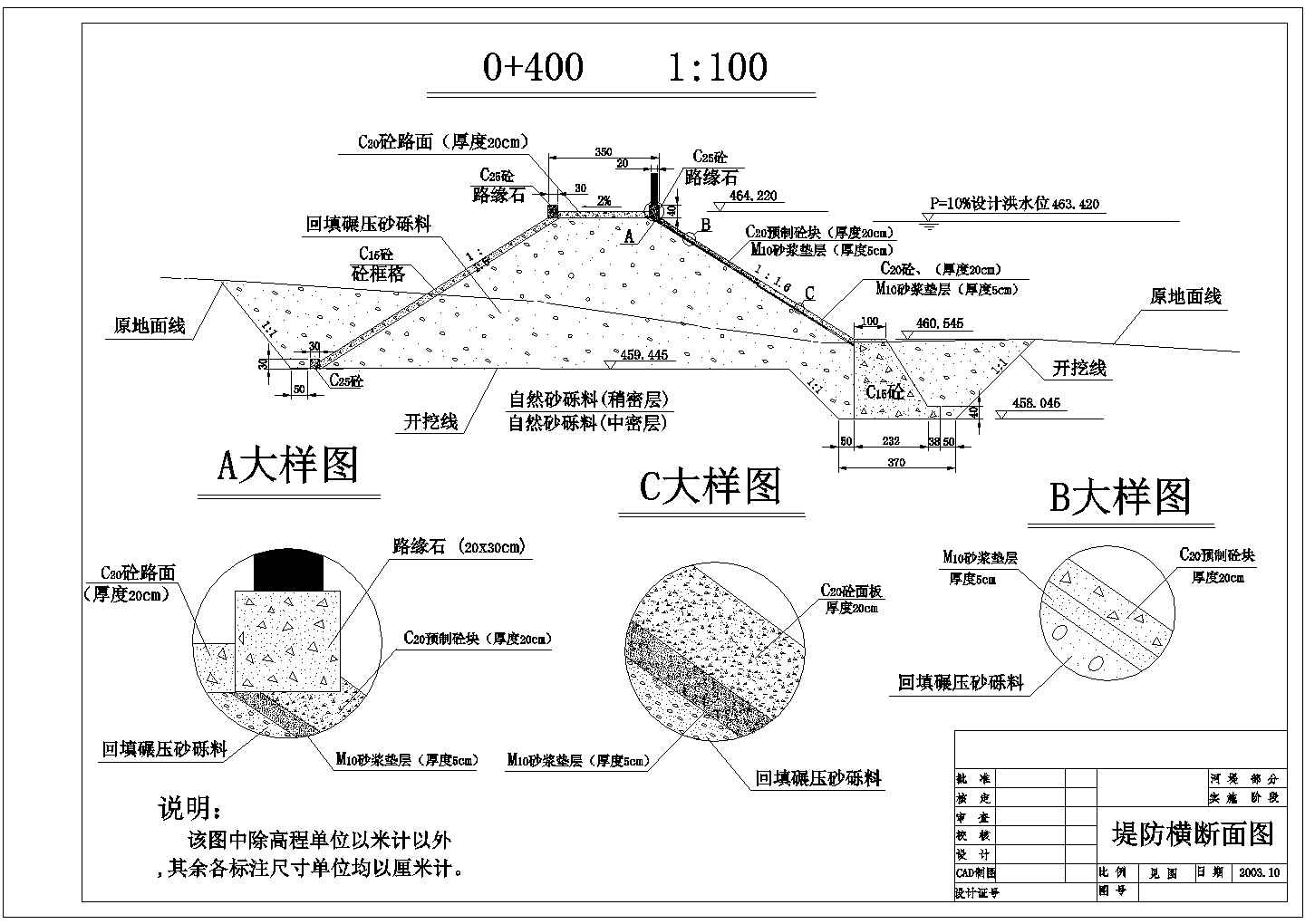 堤防工程施工图（编制于2013年 ）