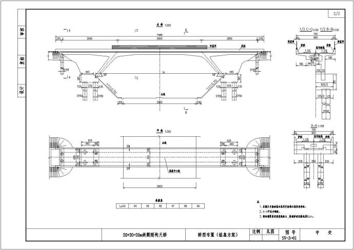 【河南】知名大院设计7米宽预应力斜腿刚构天桥通用设计（跨径20+30+20m）_图1