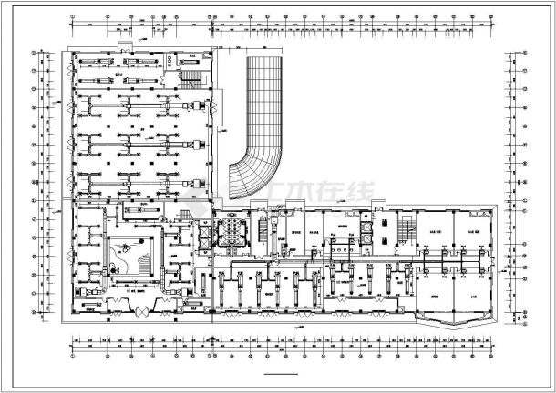 某地上六层酒店空调末端施工全套图纸（地下一层）-图二