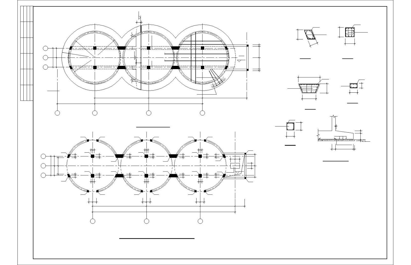 某筒仓结构设计图（独立基础，共5张）