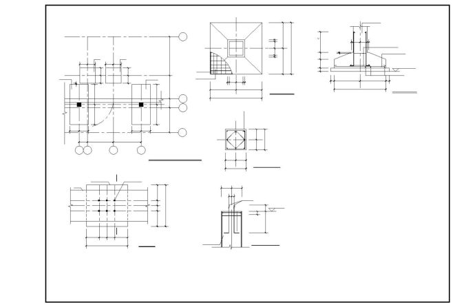 地上一层某L型通廊结构设计图，共2张图_图1