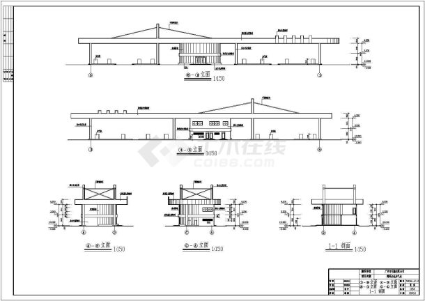 广州某钢结构加油加气站建筑方案设计图-图一