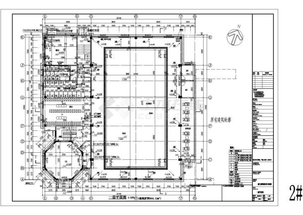 某地豪门府邸游泳馆(临建)建筑设计施工图-图二