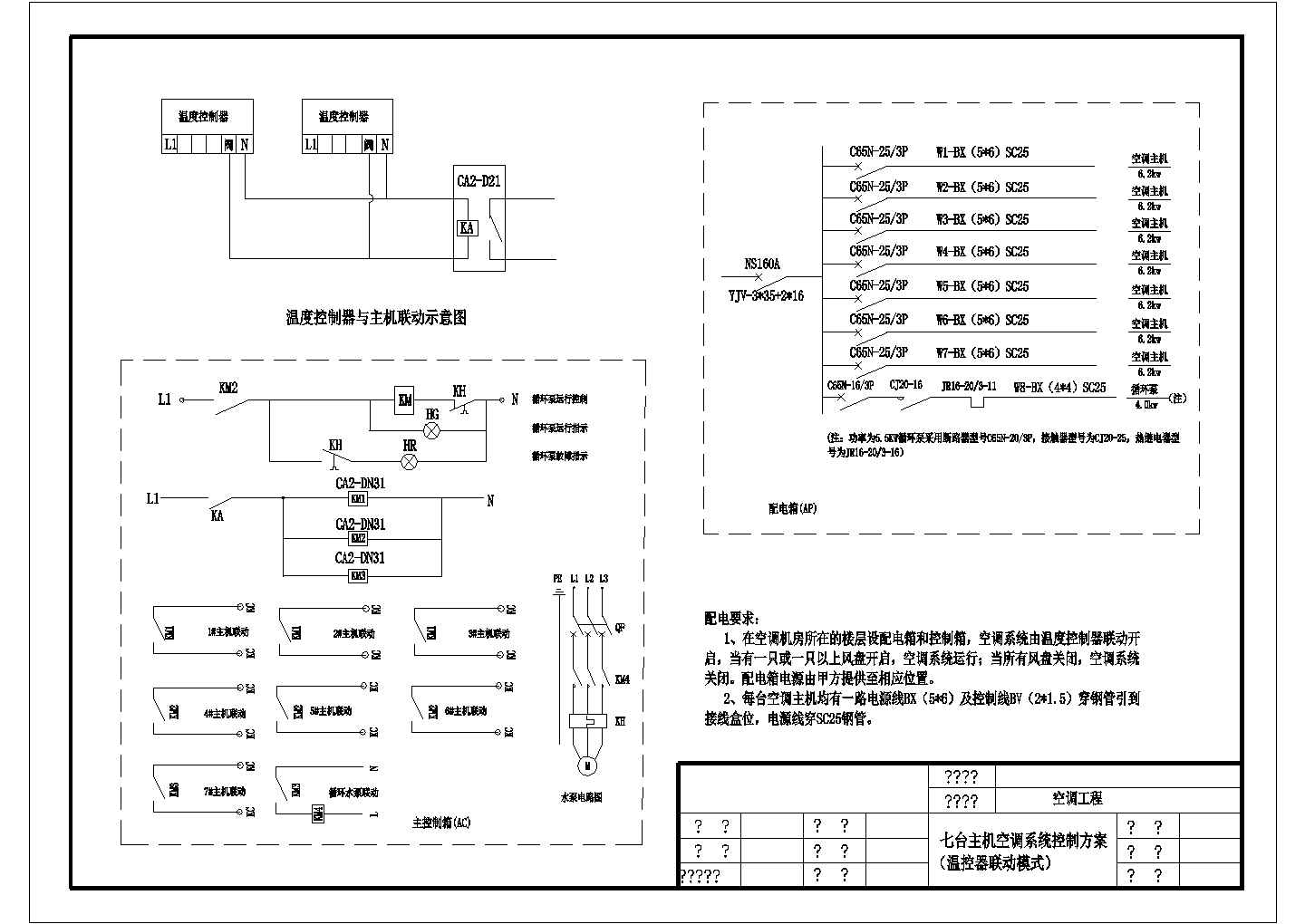 中关村某公寓商业区空调配电系统图（共七张图）