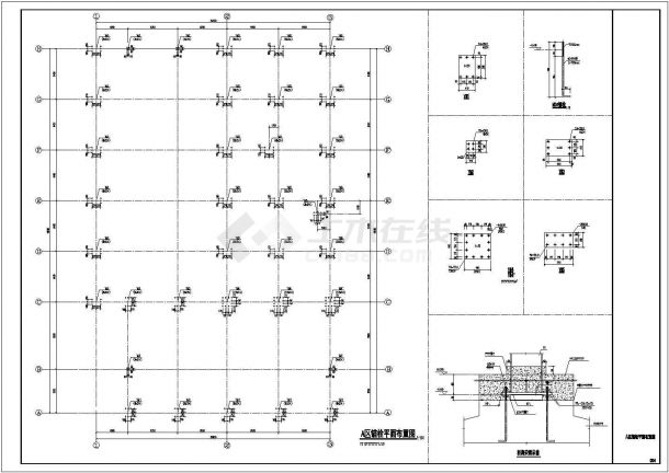 某地钢结构门式刚架结构(局部二层)结构施工图-图一