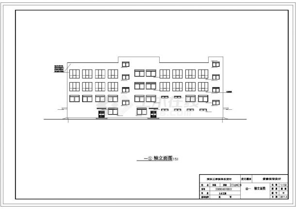 4050平方米某四层框架结构宾馆毕业设计（含建筑、结构图）-图一