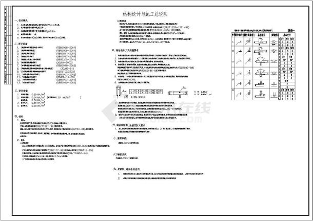 某单层钢结构厂房设计图（独立基础，共12张）-图一