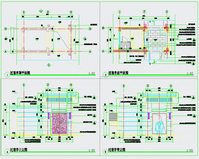 小区出入口门岗建筑设计图纸_图1