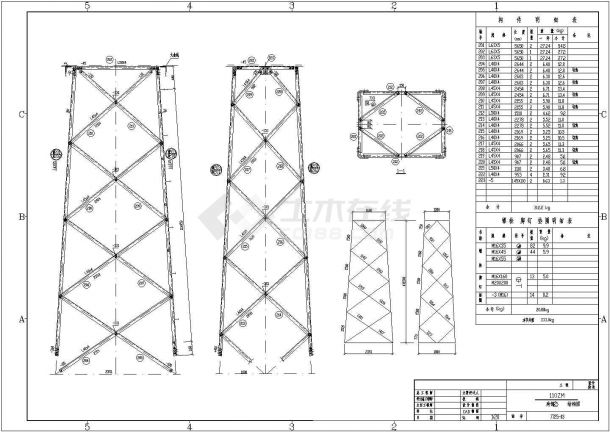 110kV直线铁塔结构设计施工图（高耸结构）-图一