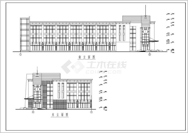 某地3层框架结构办公楼建筑结构施工图-图一